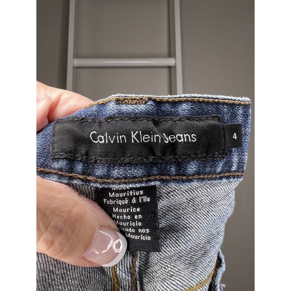 Calvin Klein Jeans Womens 4 Blue Mid-Wash Denim Mid-Rise Straight Stretch - Picture 8 of 12